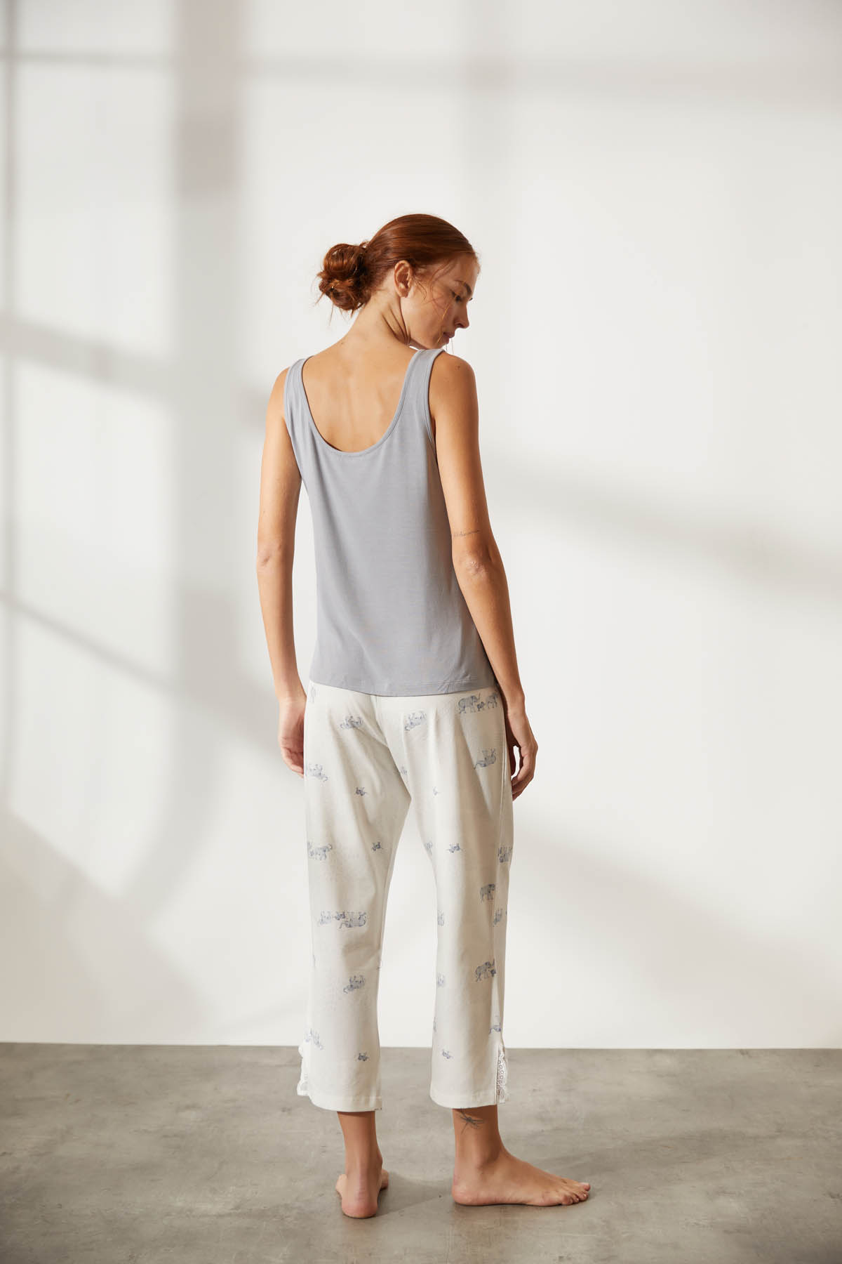 Kadın Modal Kolsuz Kalın Askılı Pijama Üstü