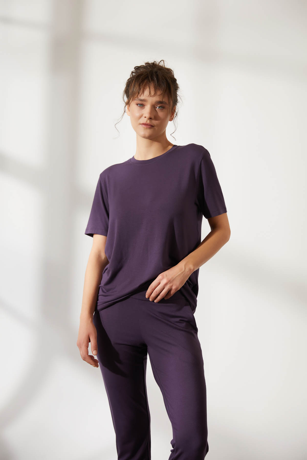 Kadın Modal Kısa Kollu T-shirt