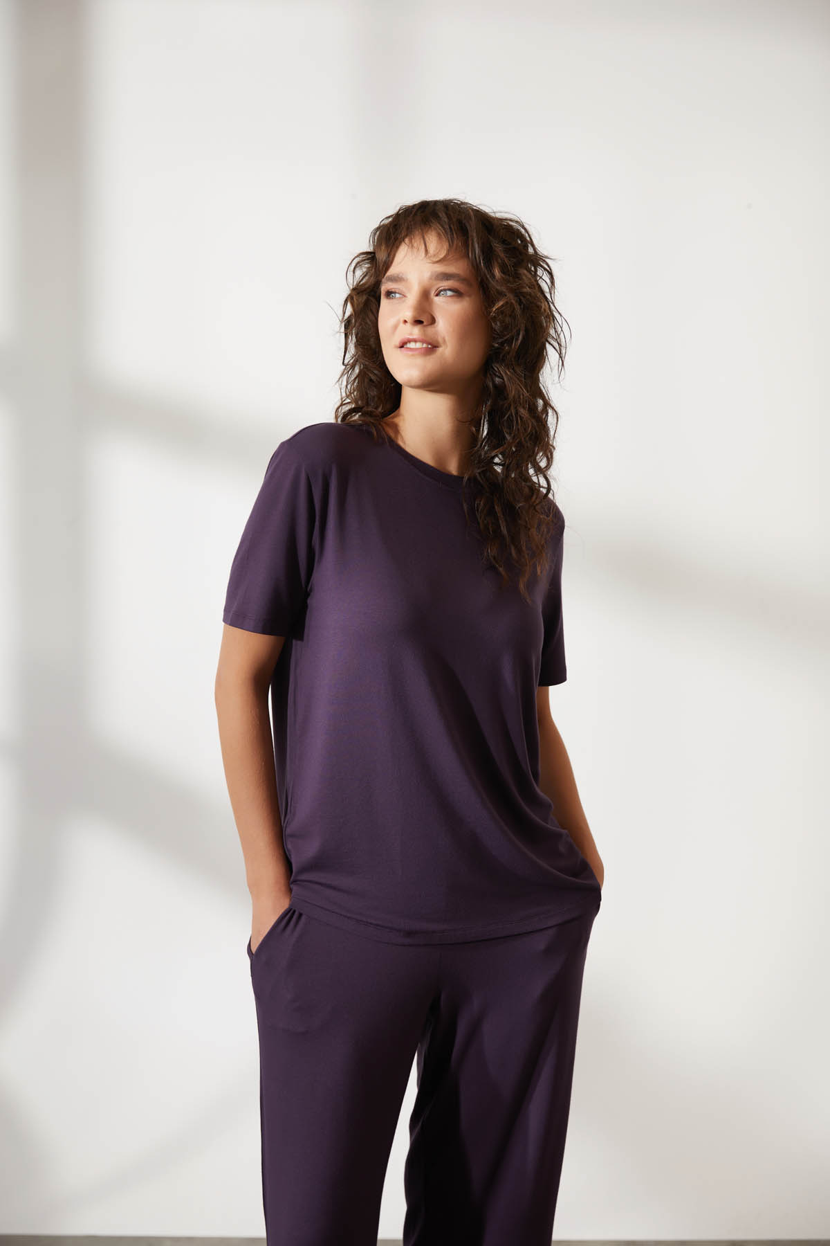 Kadın Modal Kısa Kollu T-shirt