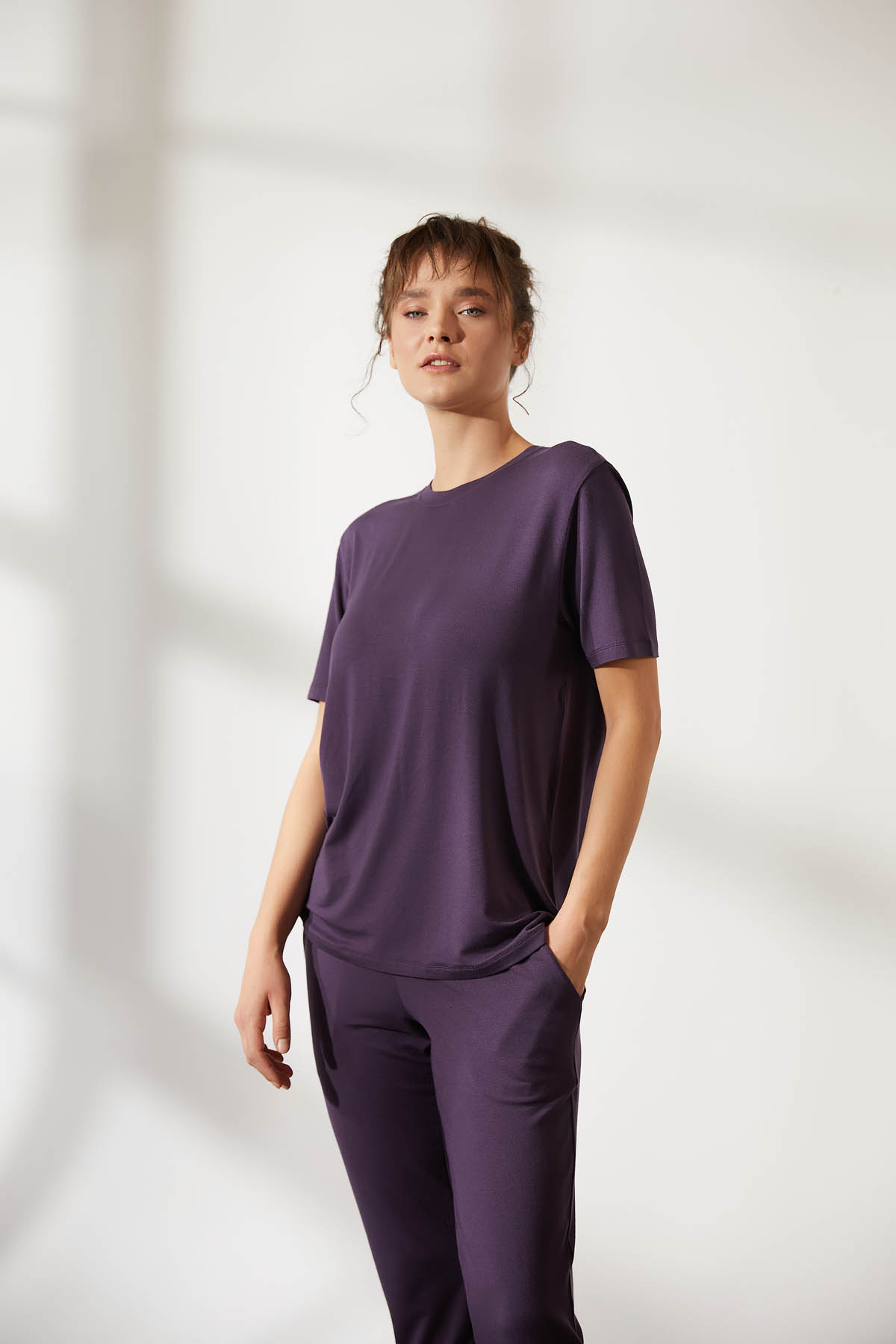 Kadın Modal Kısa Kollu T-shirt