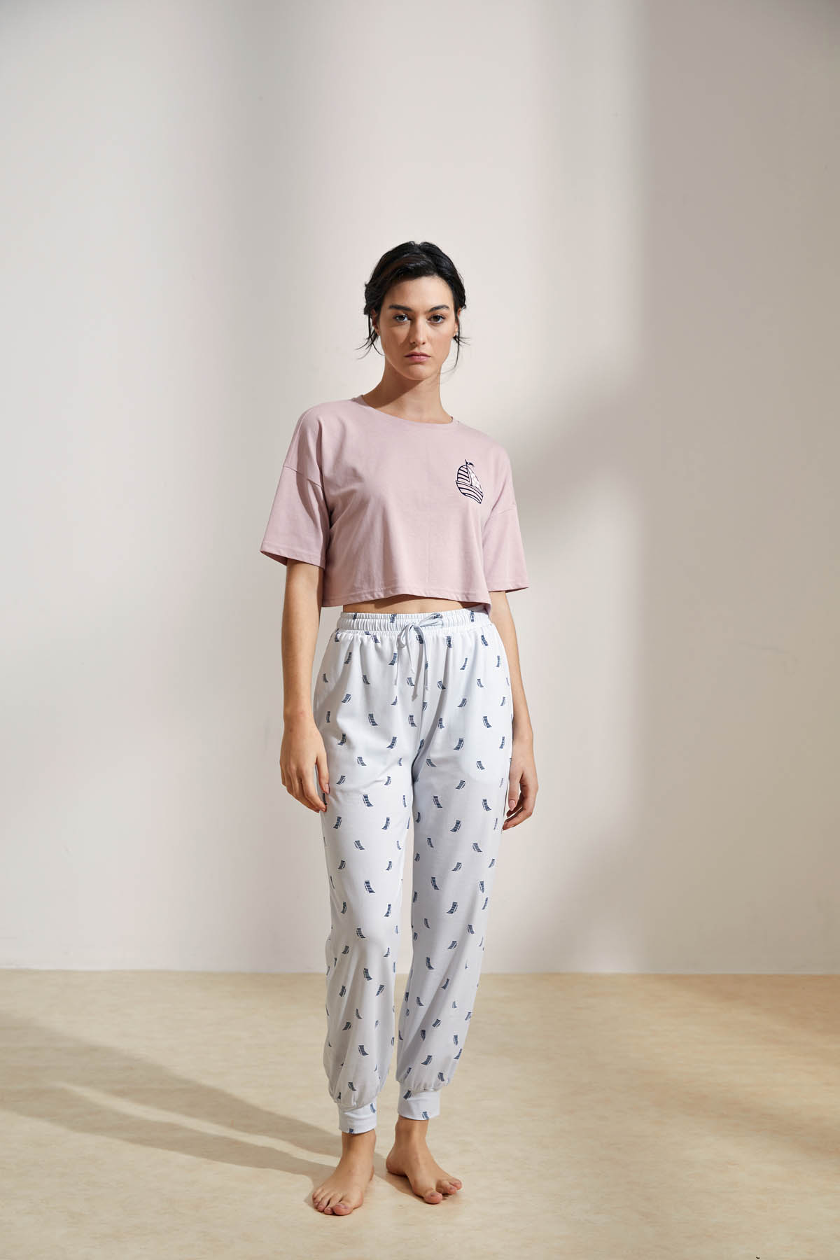 Kadın Pamuklu Uzun Pijama Takımı
