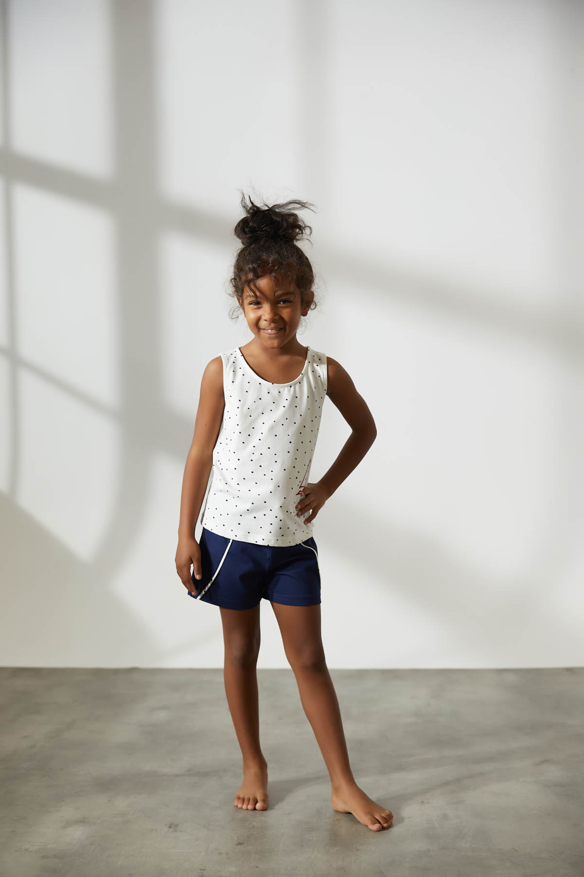 Kız Çocuk Pamuklu Kolsuz Şortlu Pijama Takımı