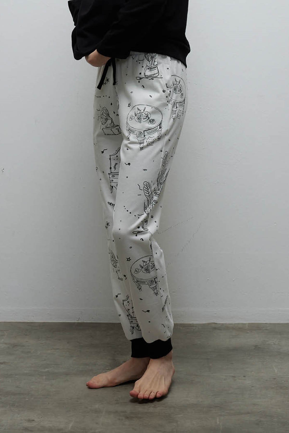 Kadın Pamuklu Cepli Uzun Pijama Altı