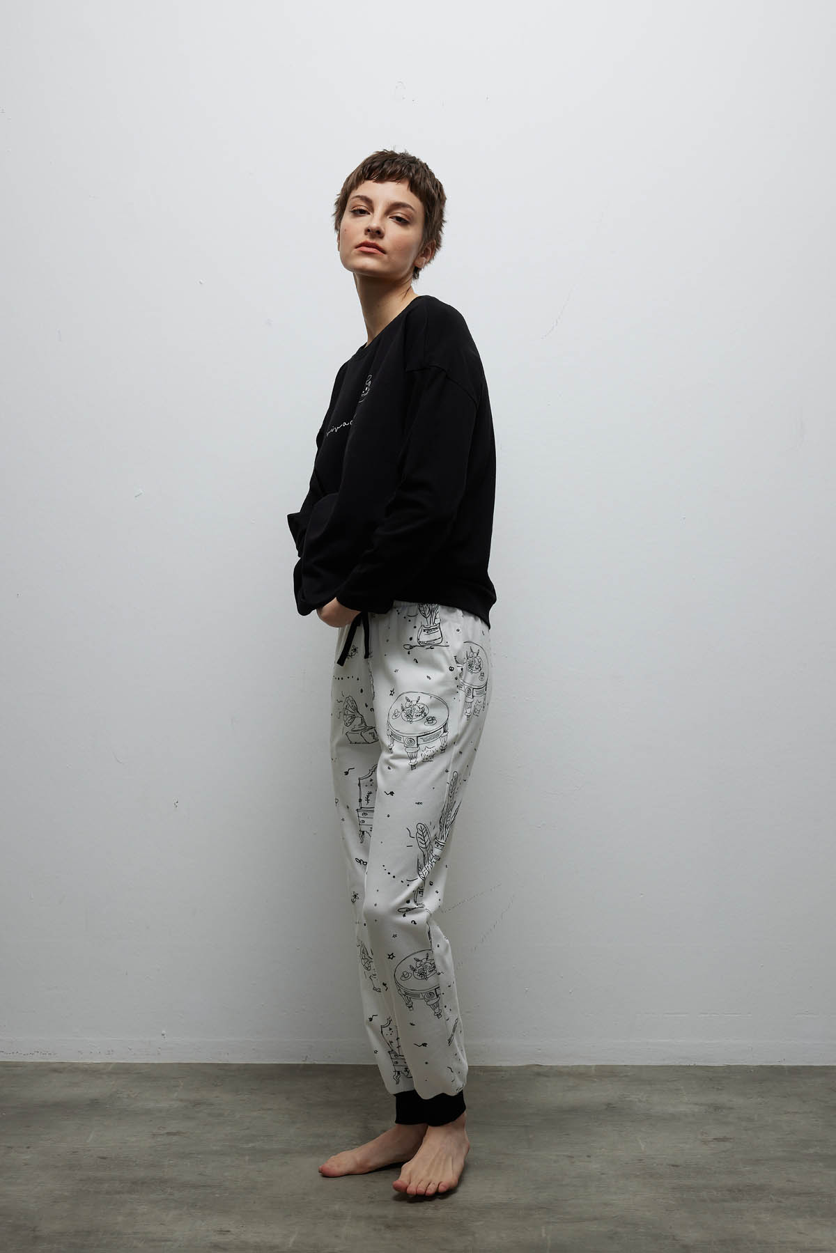 Kadın Pamuklu Uzun Kollu Pijama Takımı