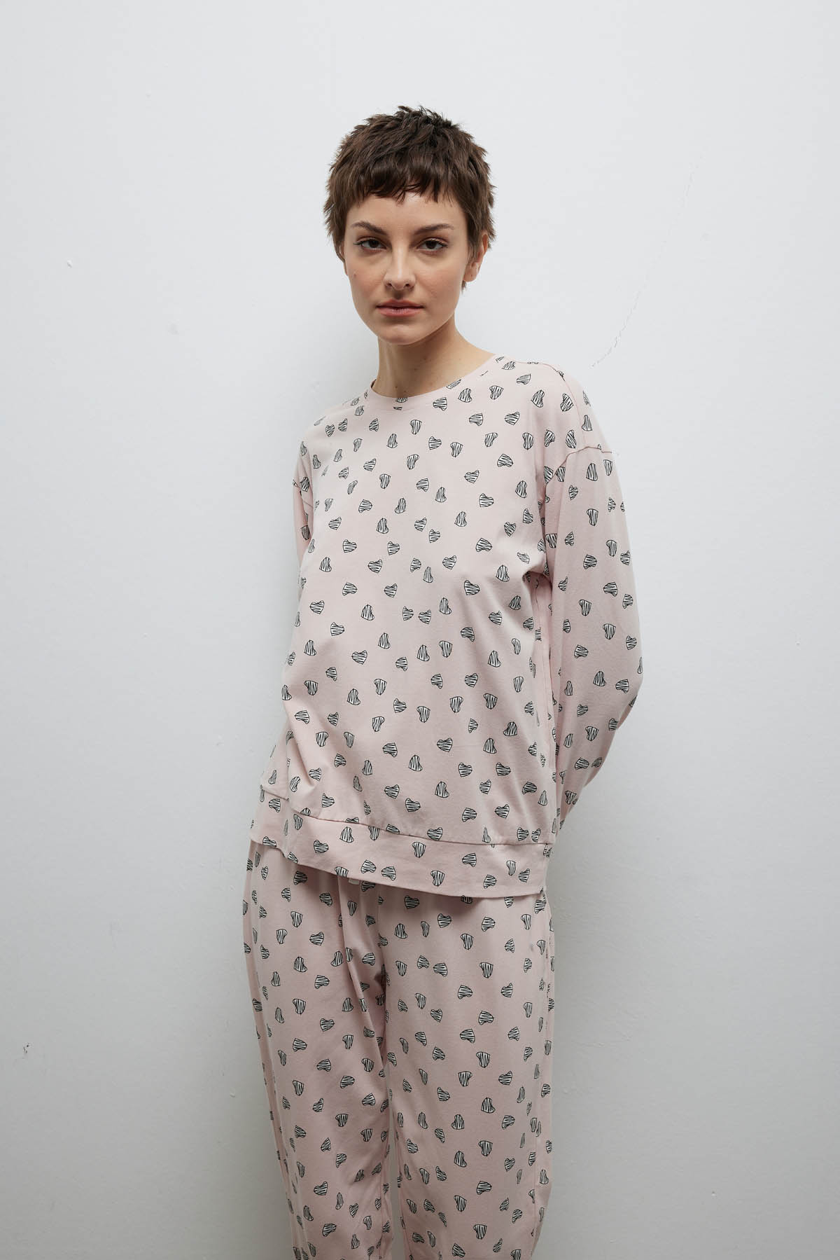 Kadın Pamuklu Uzun Kollu Pijama Takımı