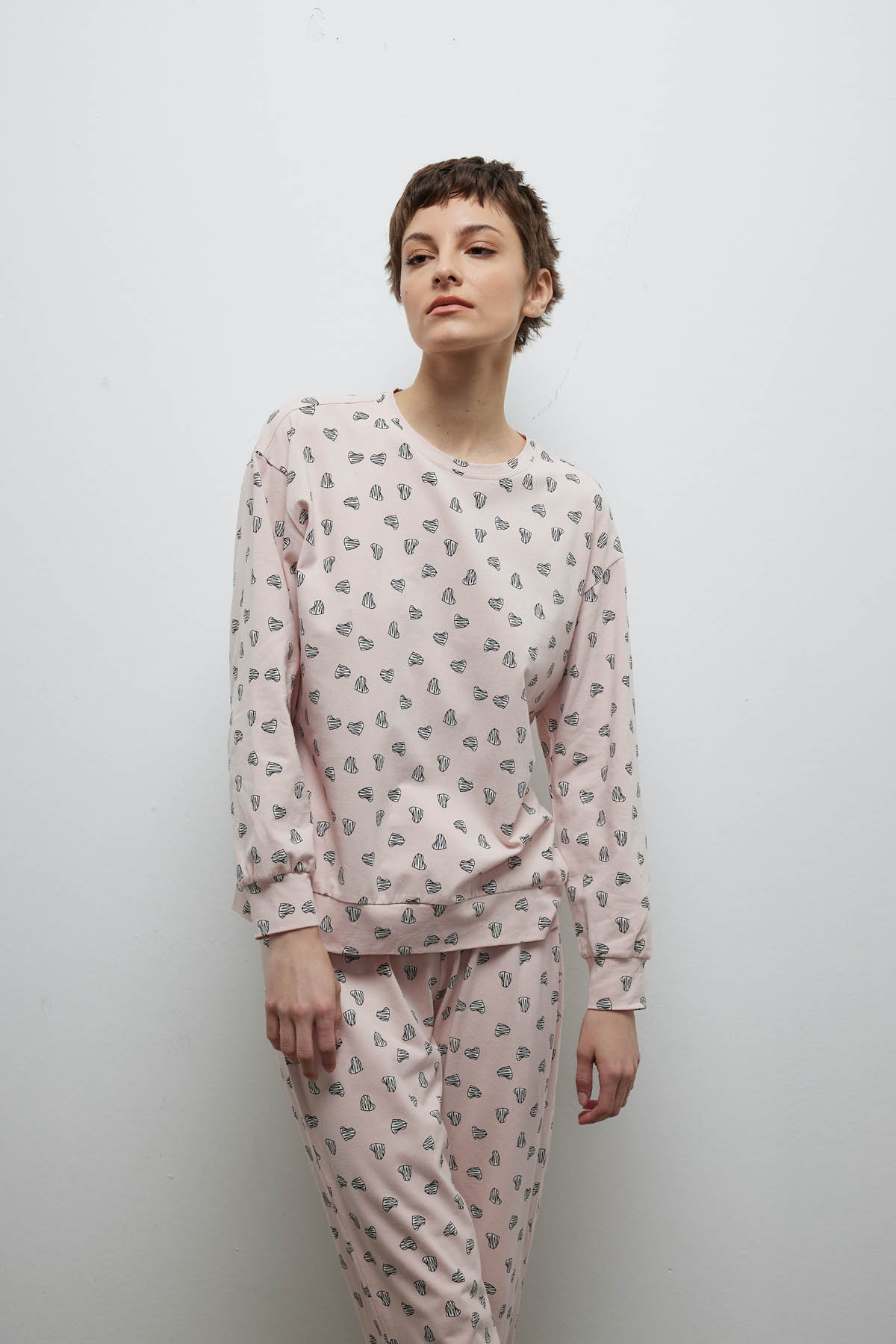 Kadın Pamuklu Uzun Kollu Pijama Takımı