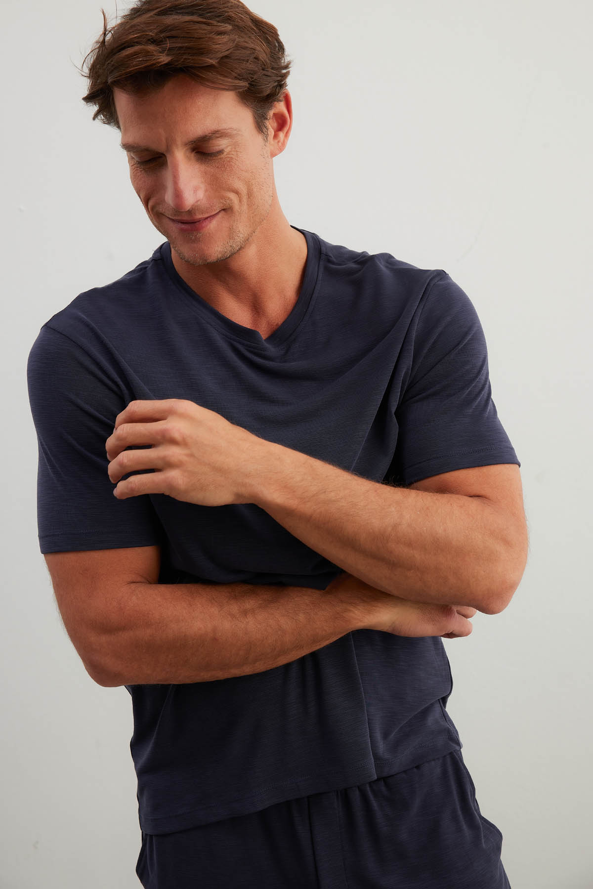 Erkek Flamlı Modal Kısa Kollu T-shirt