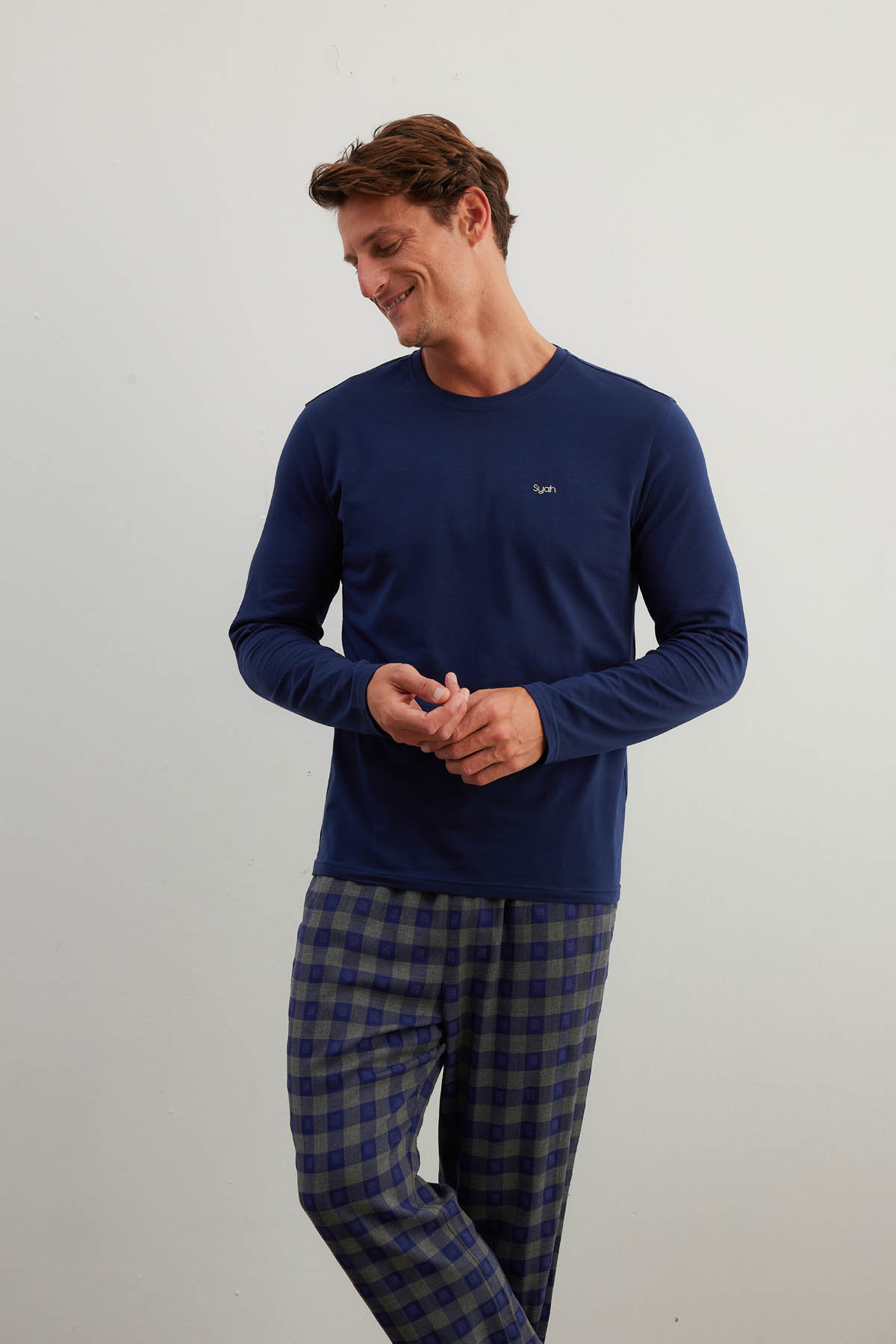 Erkek Pamuklu Uzun Kollu Pijama Takımı