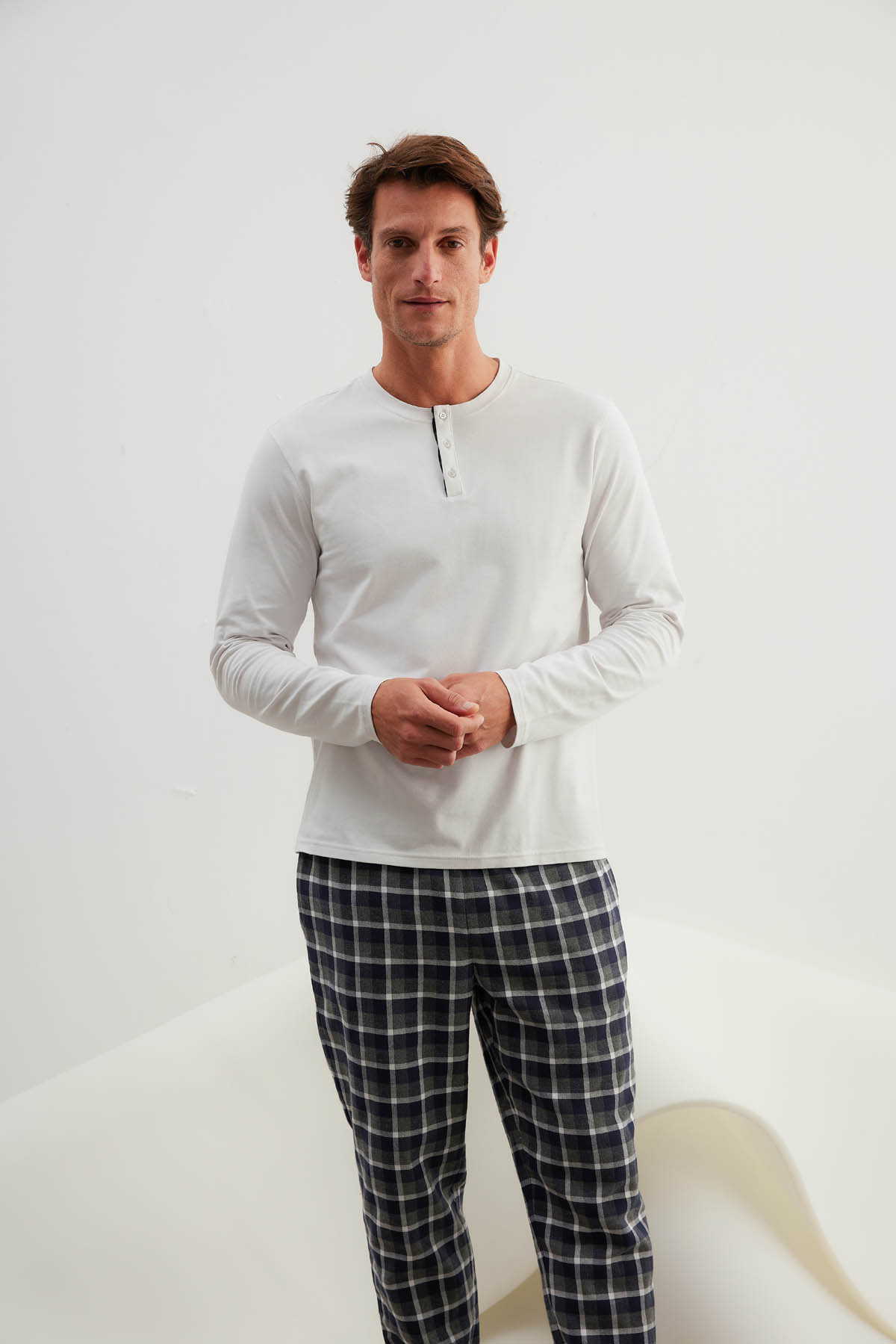 Erkek Dokuma Cepli Uzun Pijama Altı	