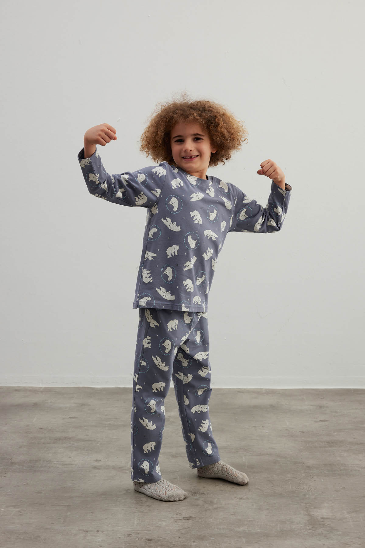 Erkek Çocuk Pamuklu Uzun Kollu Pijama Takımı
