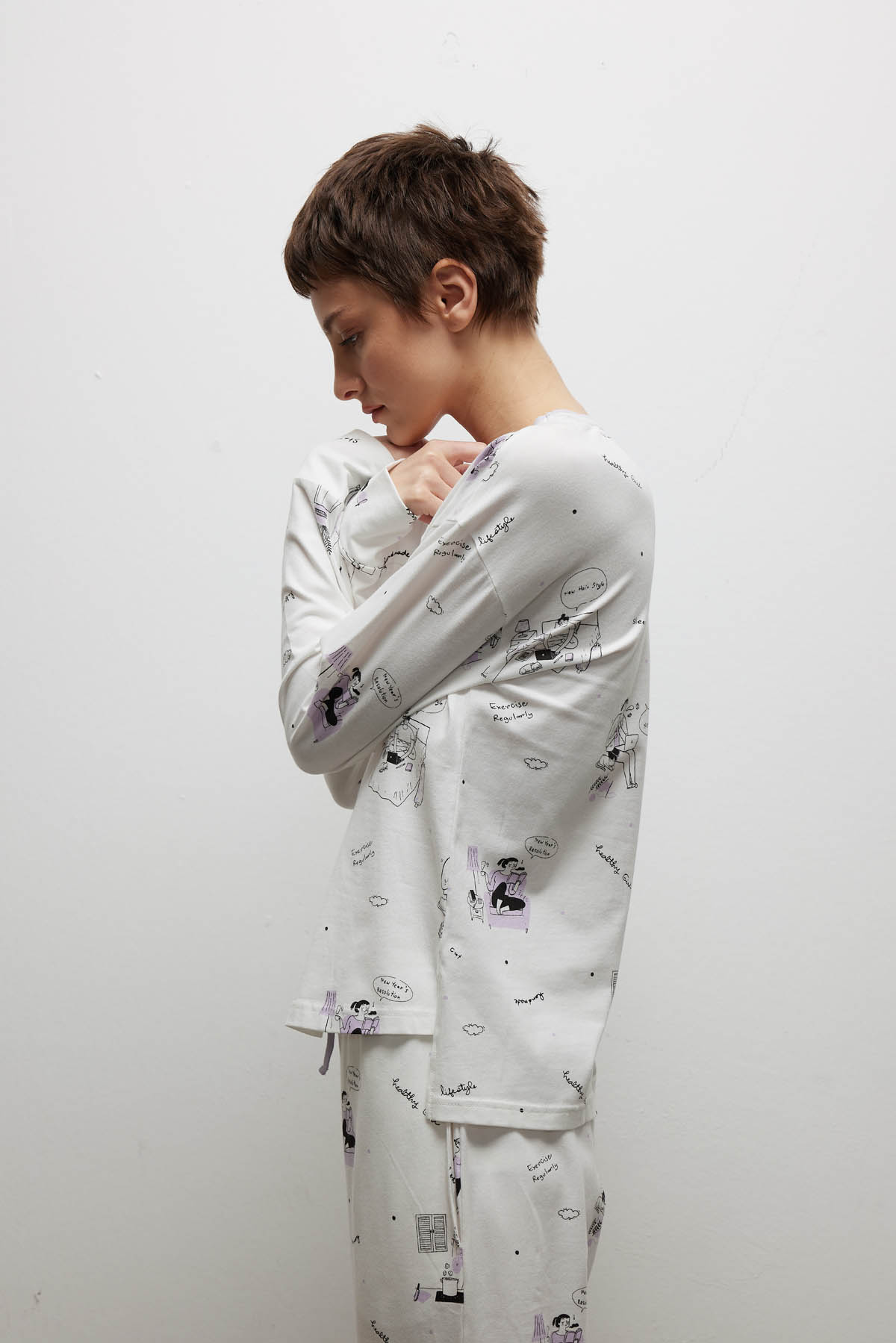 Kadın Pamuklu Uzun Kollu Pijama Takımı