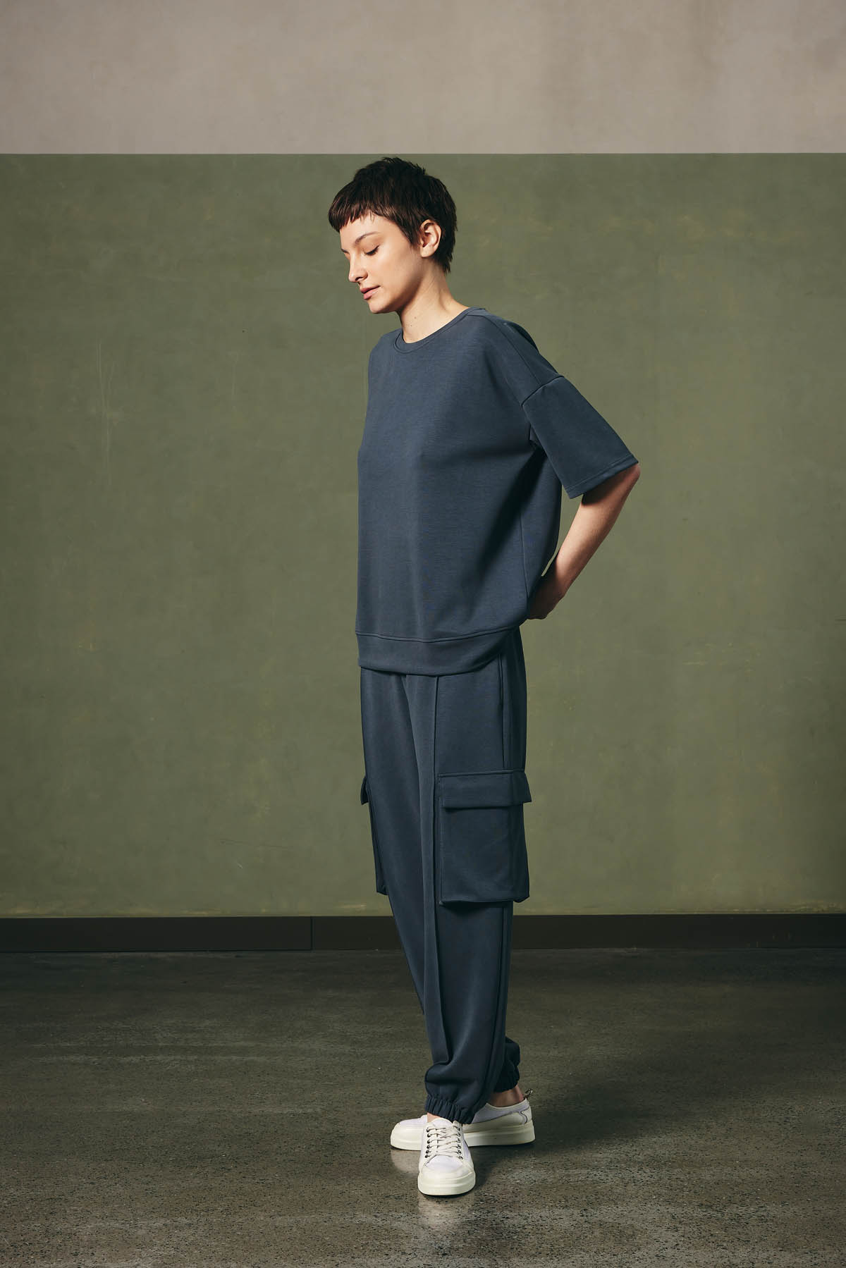 Kadın Soft Touch Kargo Cepli Uzun Pantolon