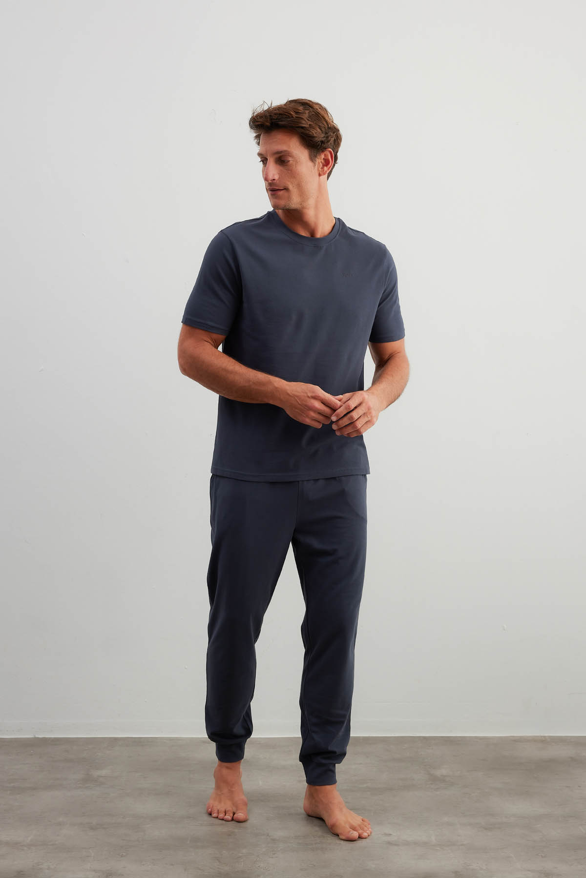 Erkek Pamuklu Kısa Kollu Pijama Üstü