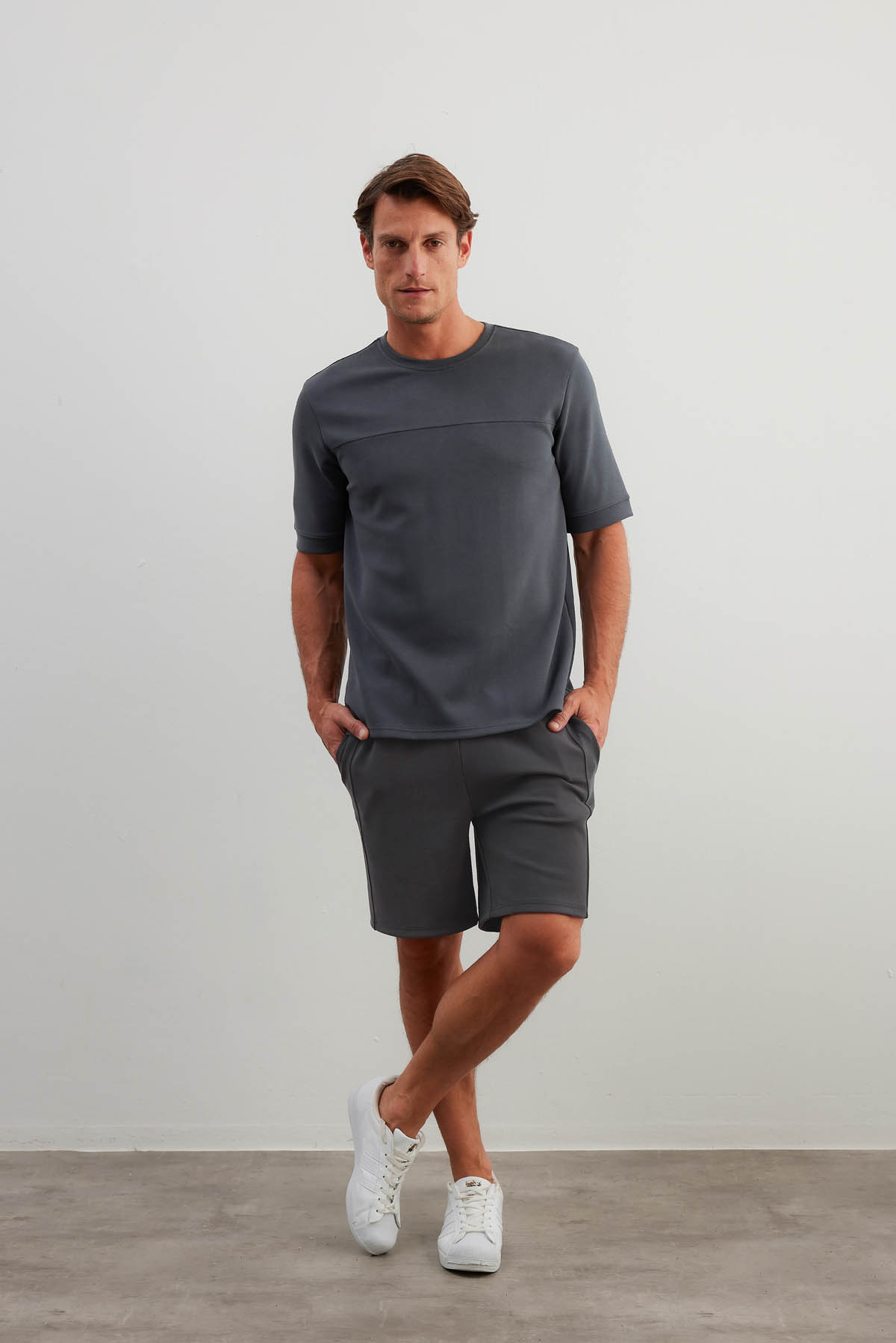 Erkek Soft Touch Kısa Kollu T-shirt Şortlu Takım