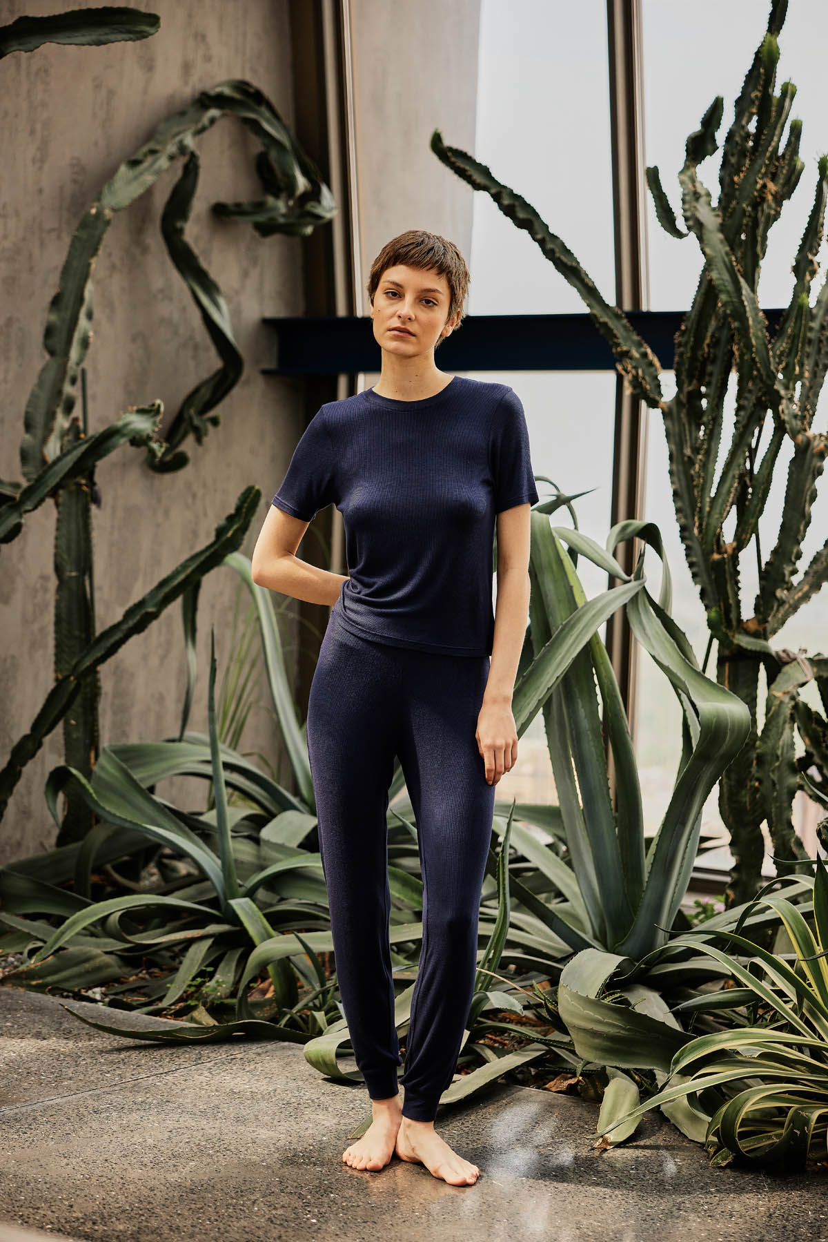 Kadın Viscose Kaşkorse Kısa Kollu T-shirt