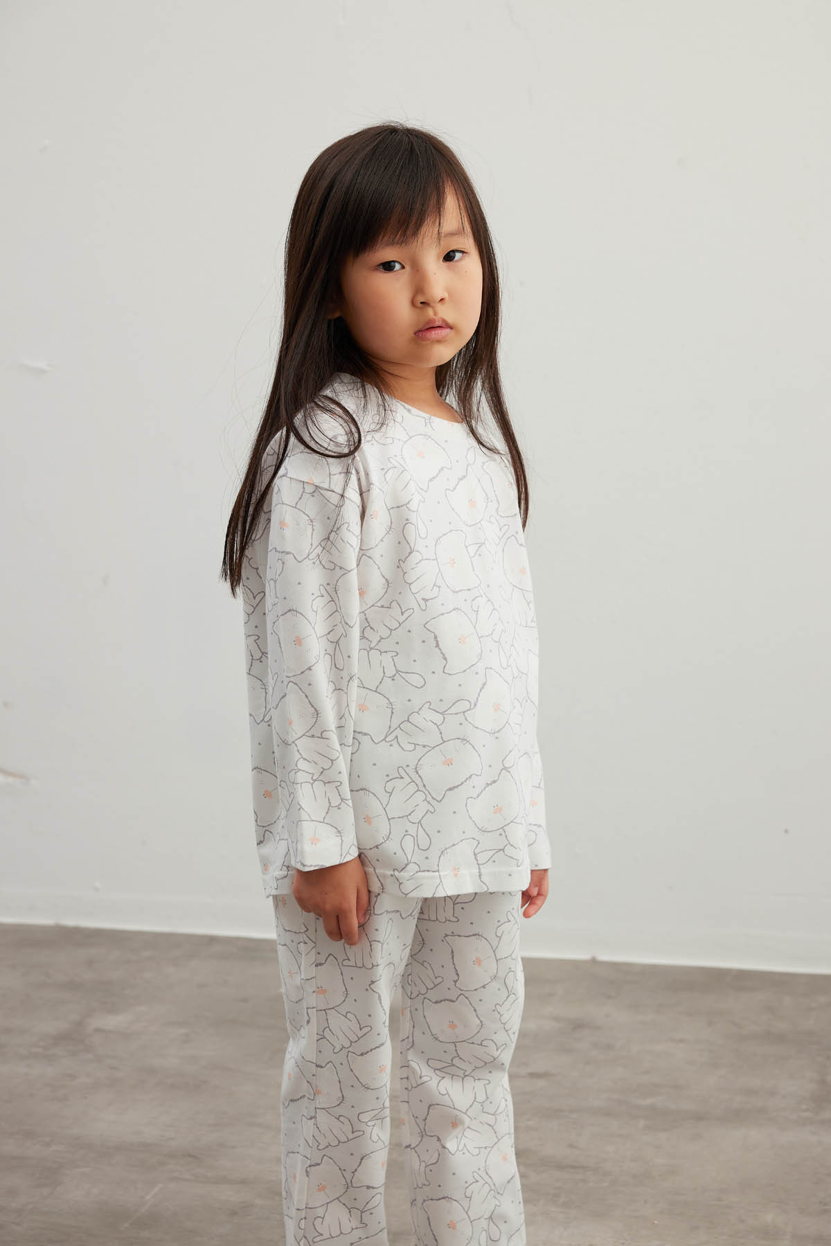 Kız Çocuk Pamuklu Uzun Kollu Pijama Takımı