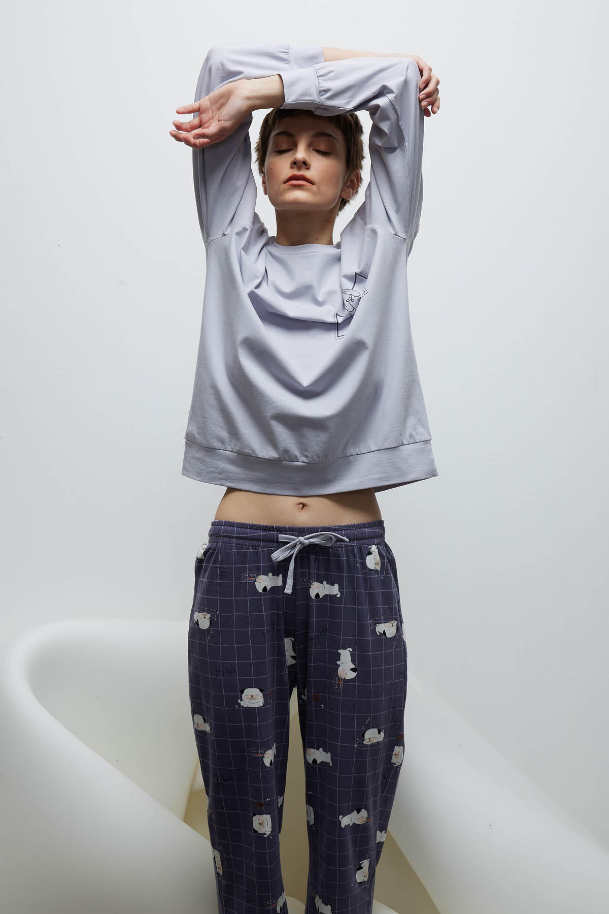 Kadın Pamuklu Uzun Kollu Pijama Üstü