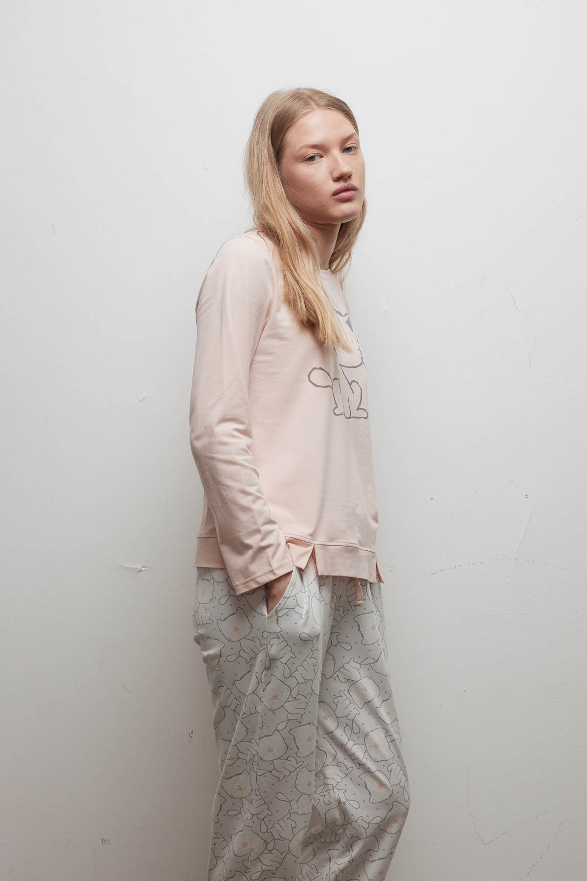 Kadın Pamuklu Uzun Kollu Pijama Üstü