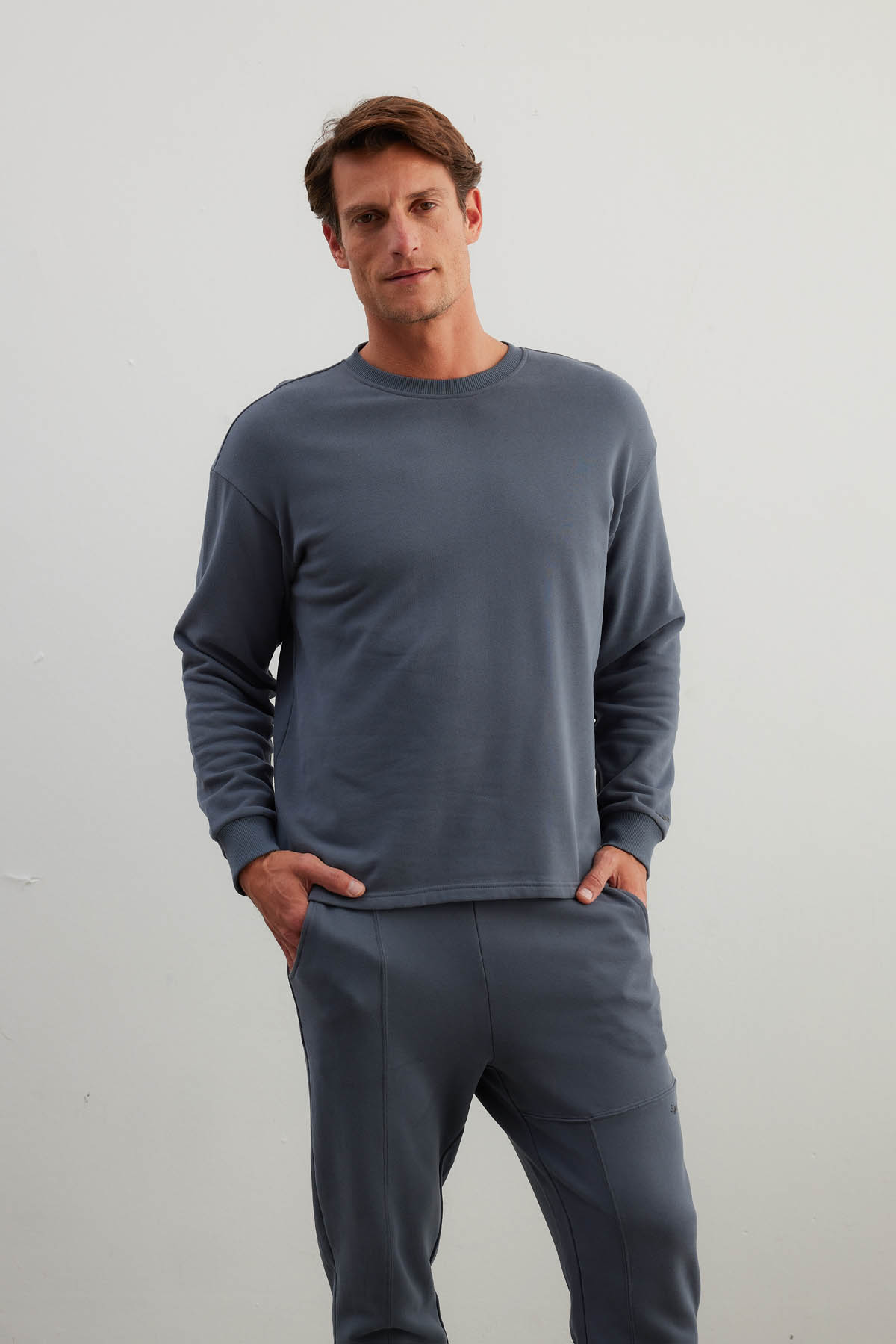 Erkek Pamuklu Uzun Kollu Sweatshirt