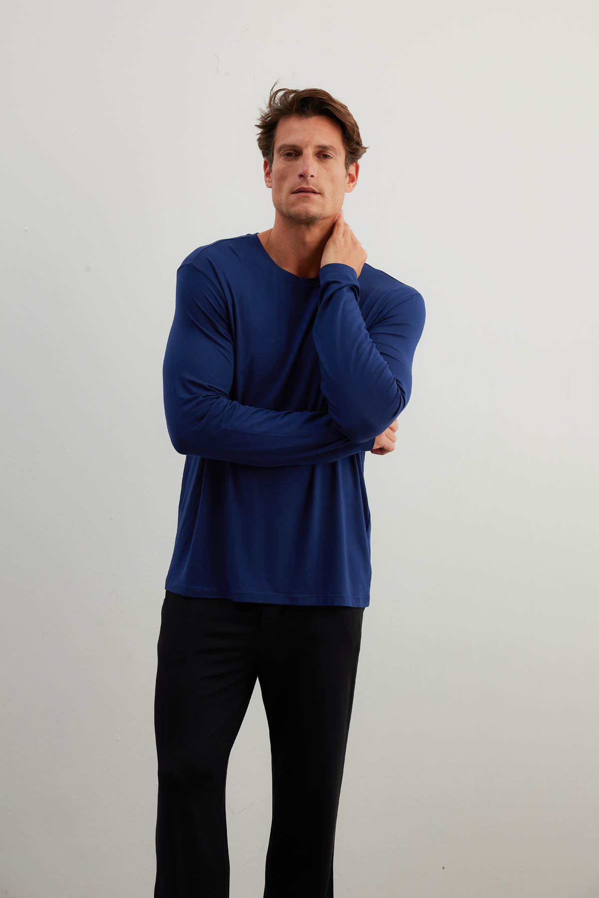 Erkek Modal Uzun Kollu T-shirt