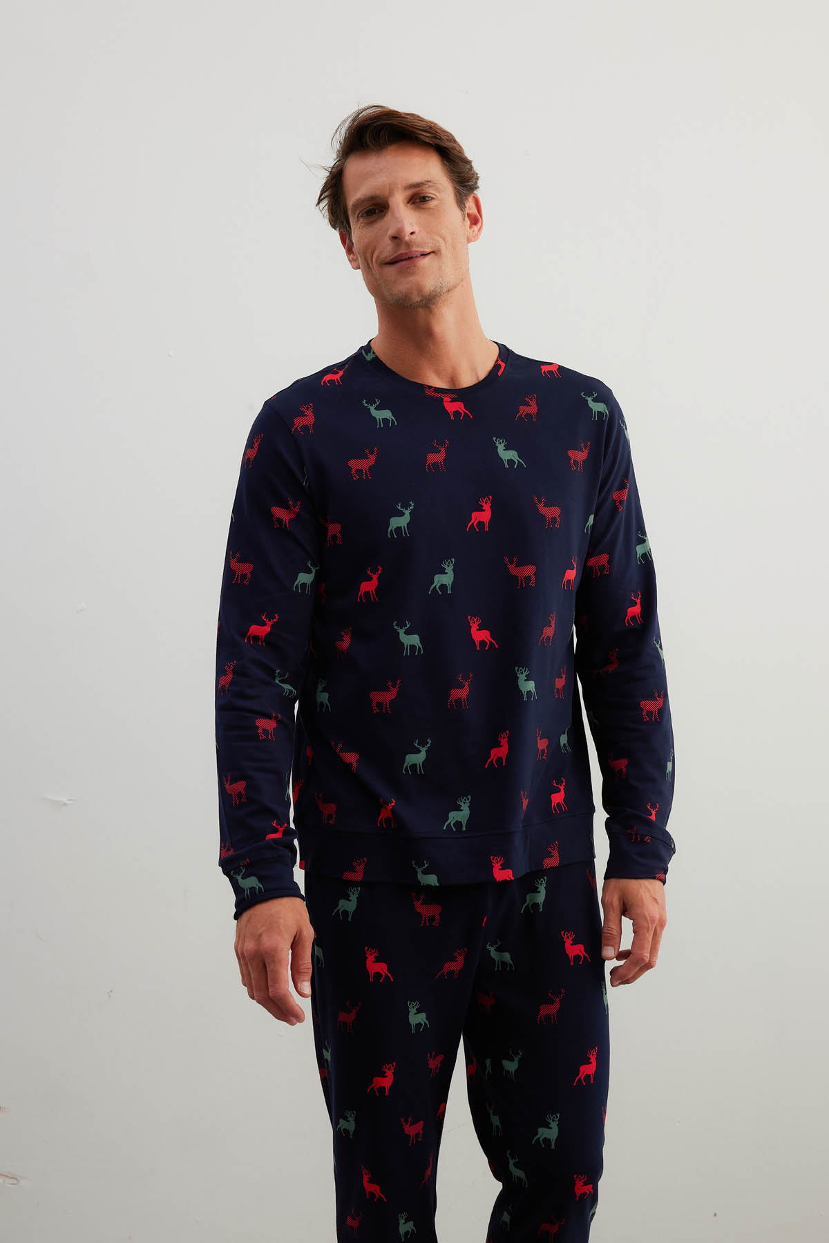 Erkek Pamuklu Uzun Kollu Pijama Takımı