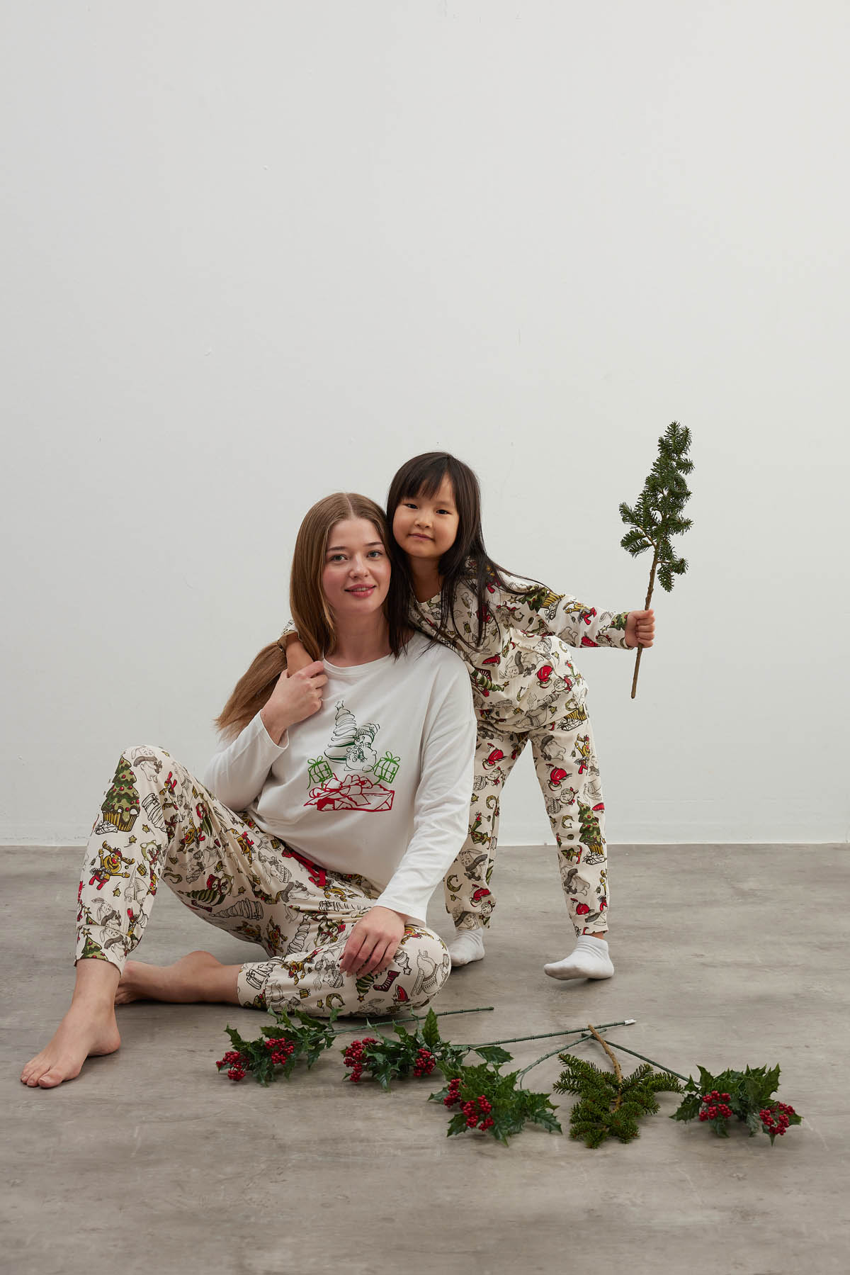 Kadın Pamuklu Uzun Kollu Pijama Takımı