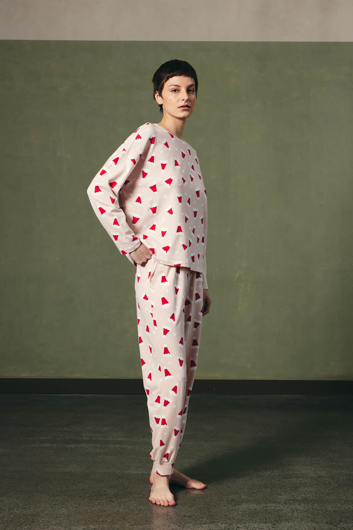 Kadın Pamuklu Uzun Kollu Pijama Takımı