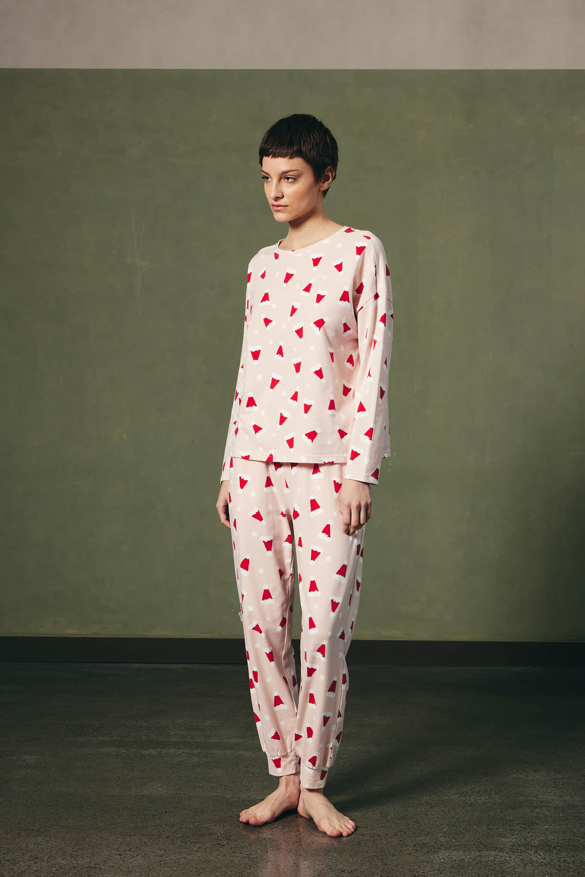 Kadın Pamuklu Uzun Kollu Pijama Takımı