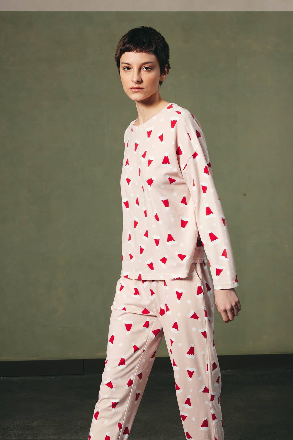 Kadın Pamuklu Uzun Kollu Pijama Üstü