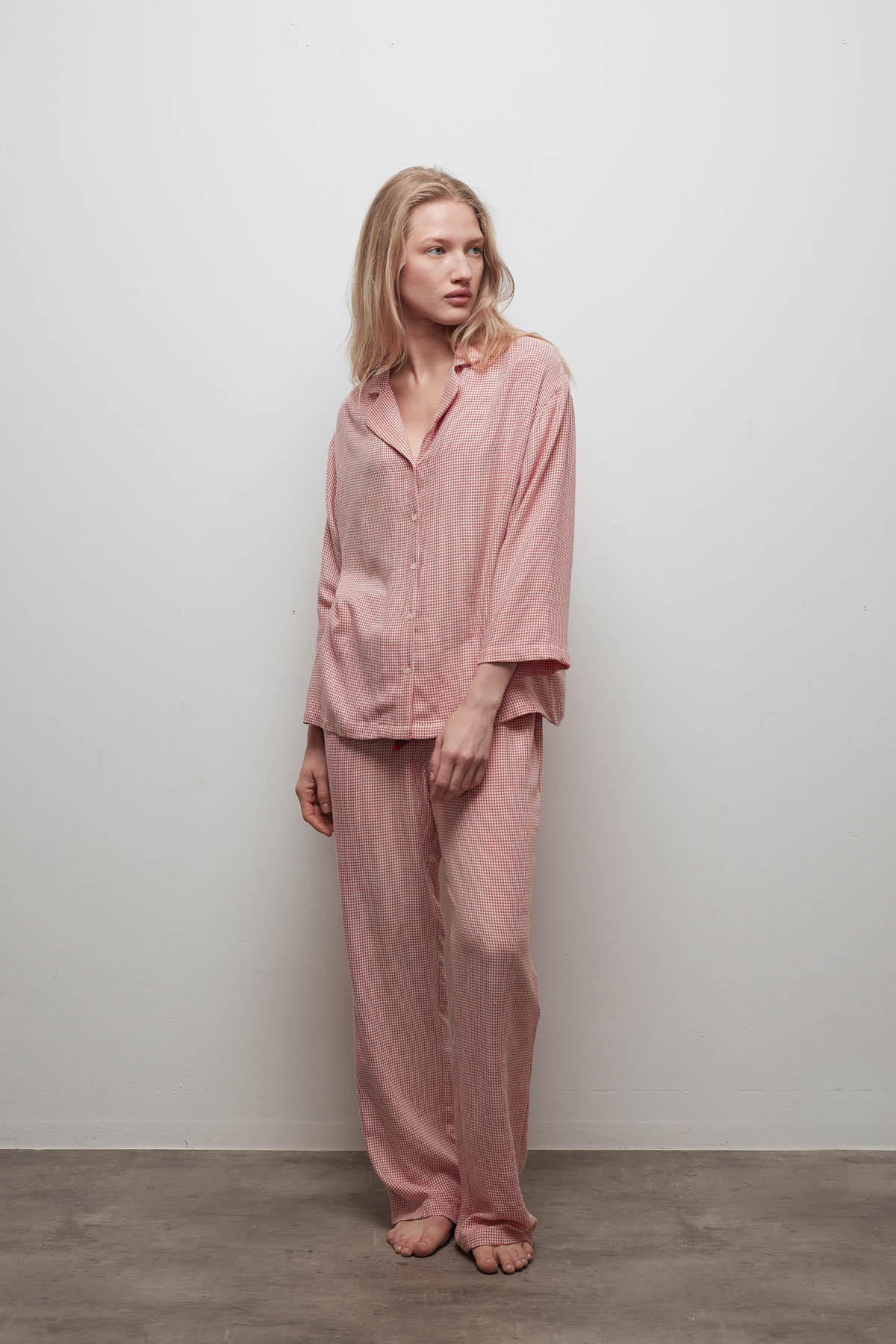 Kadın Viskon Dokuma Uzun Kollu Gömlek